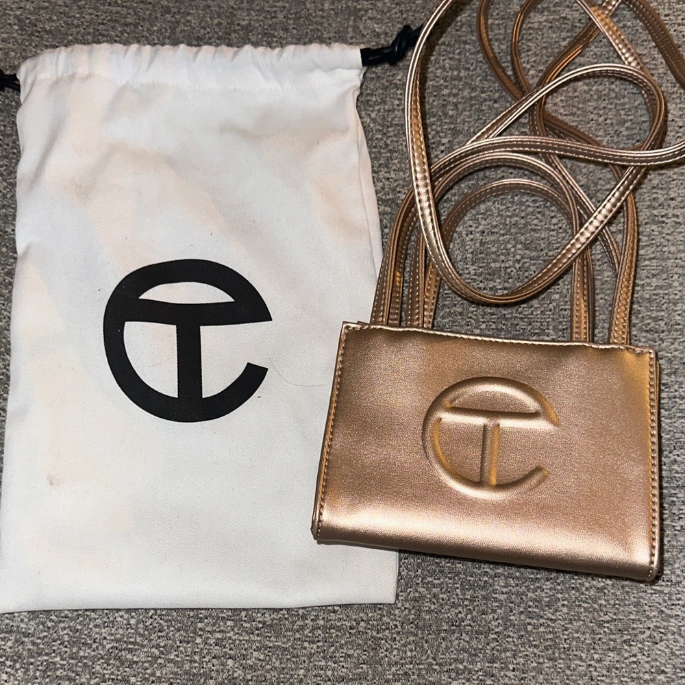 Telfar Metallic Gold Mini Bag